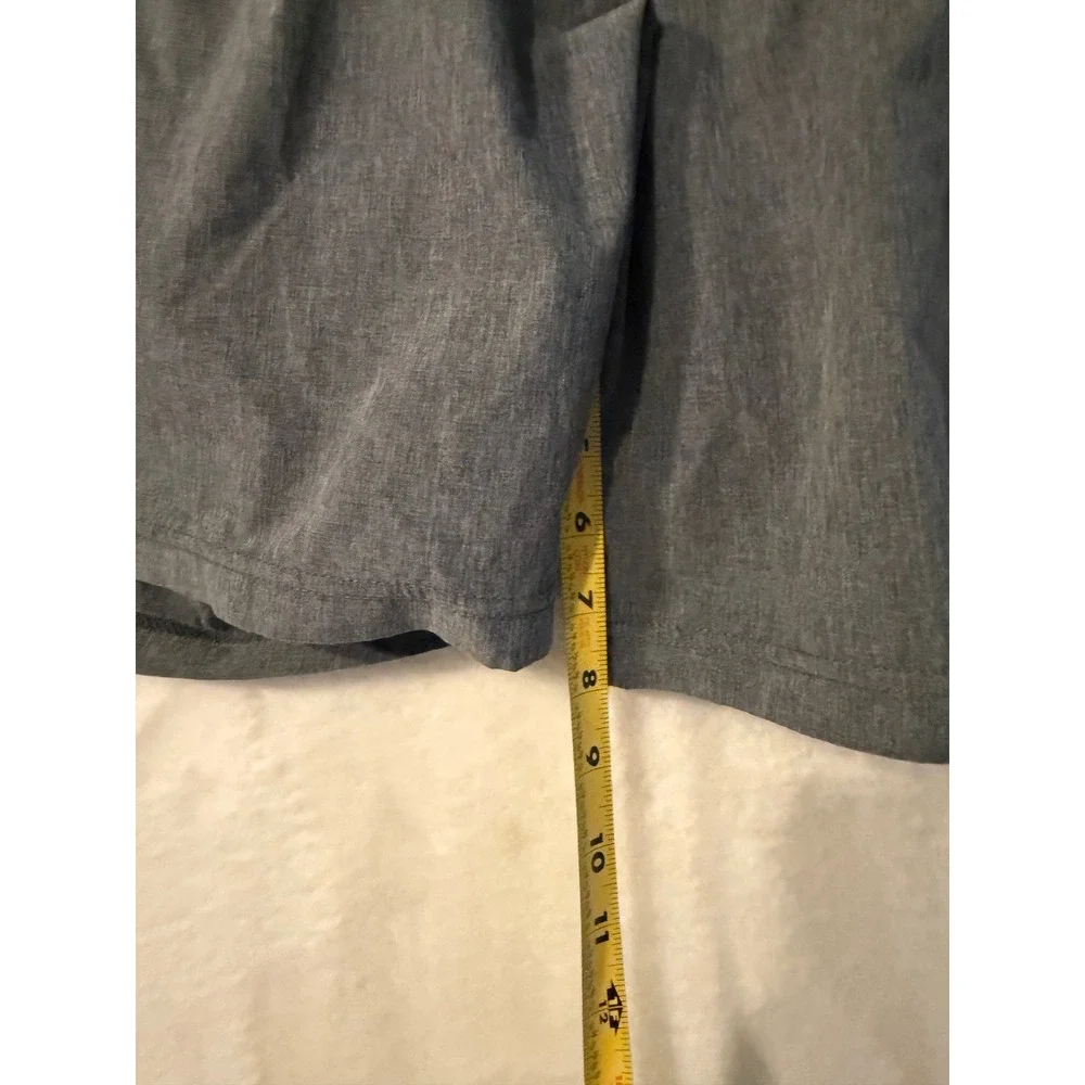 Mens Heather Grey Hybrid Performance Swim Shorts with Liner Drawstring Waist